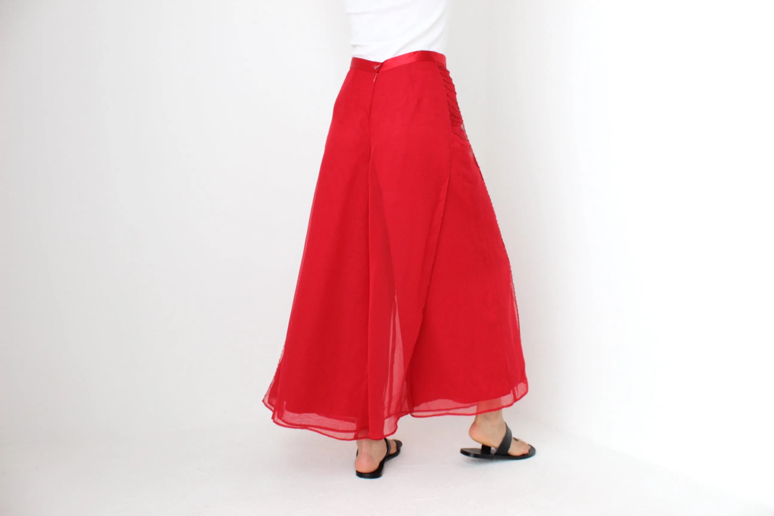 90s Gypsy Wide Leg Cropped Flared Culottes