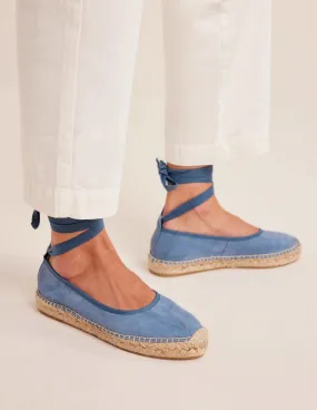 Ankle Tie Espadrilles-Corporal Blue