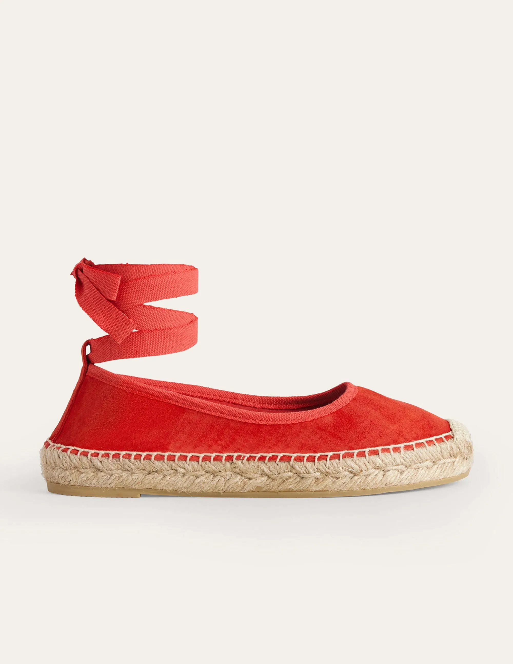 Ankle Tie Espadrilles-Vermillion