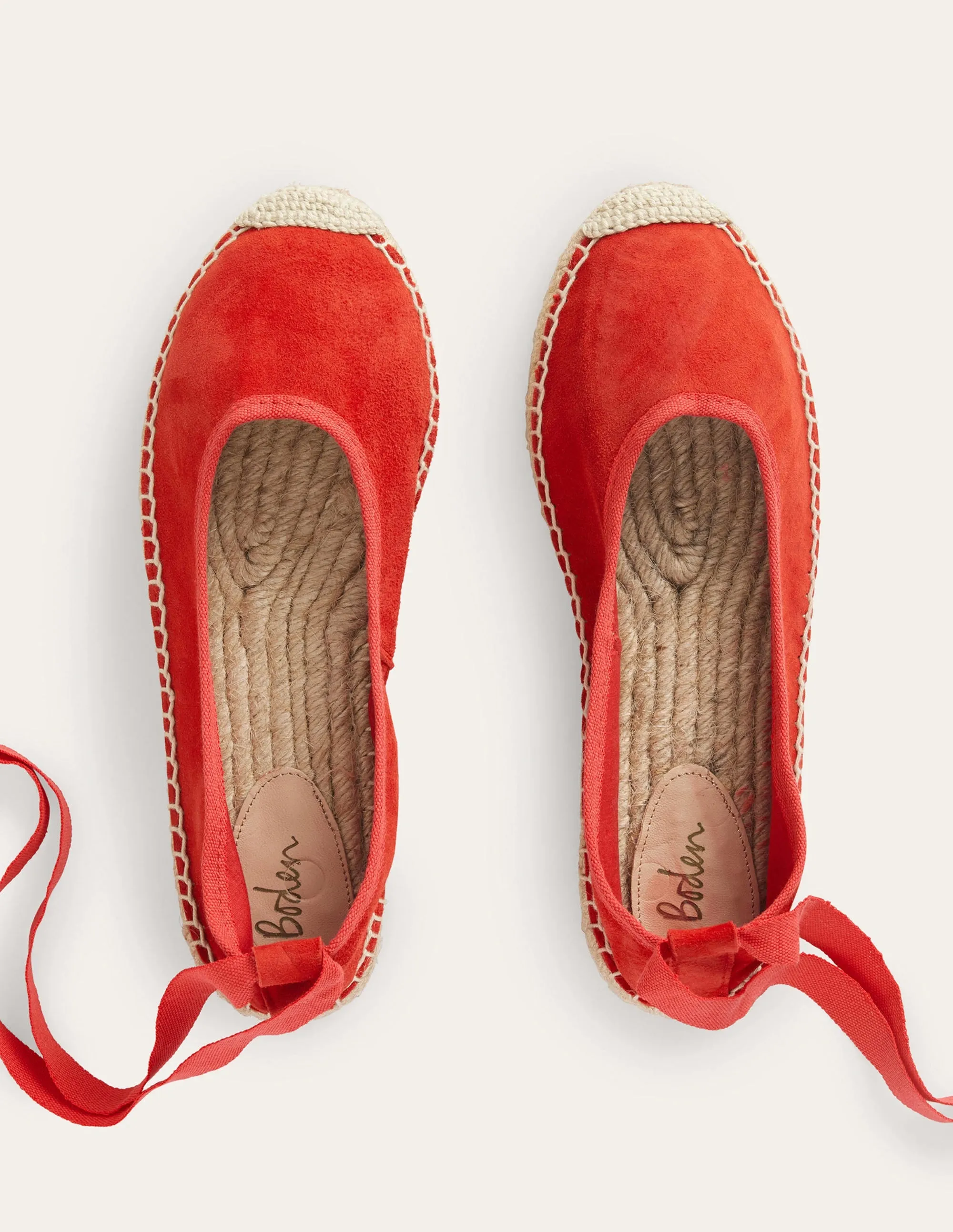 Ankle Tie Espadrilles-Vermillion