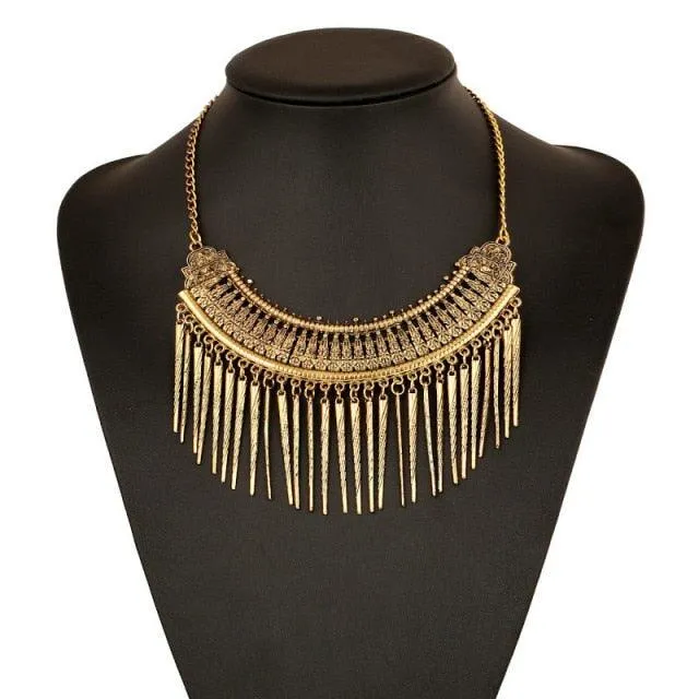 Bohemian Metal Spike Necklace