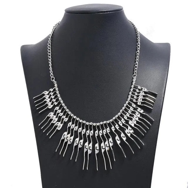 Bohemian Metal Spike Necklace