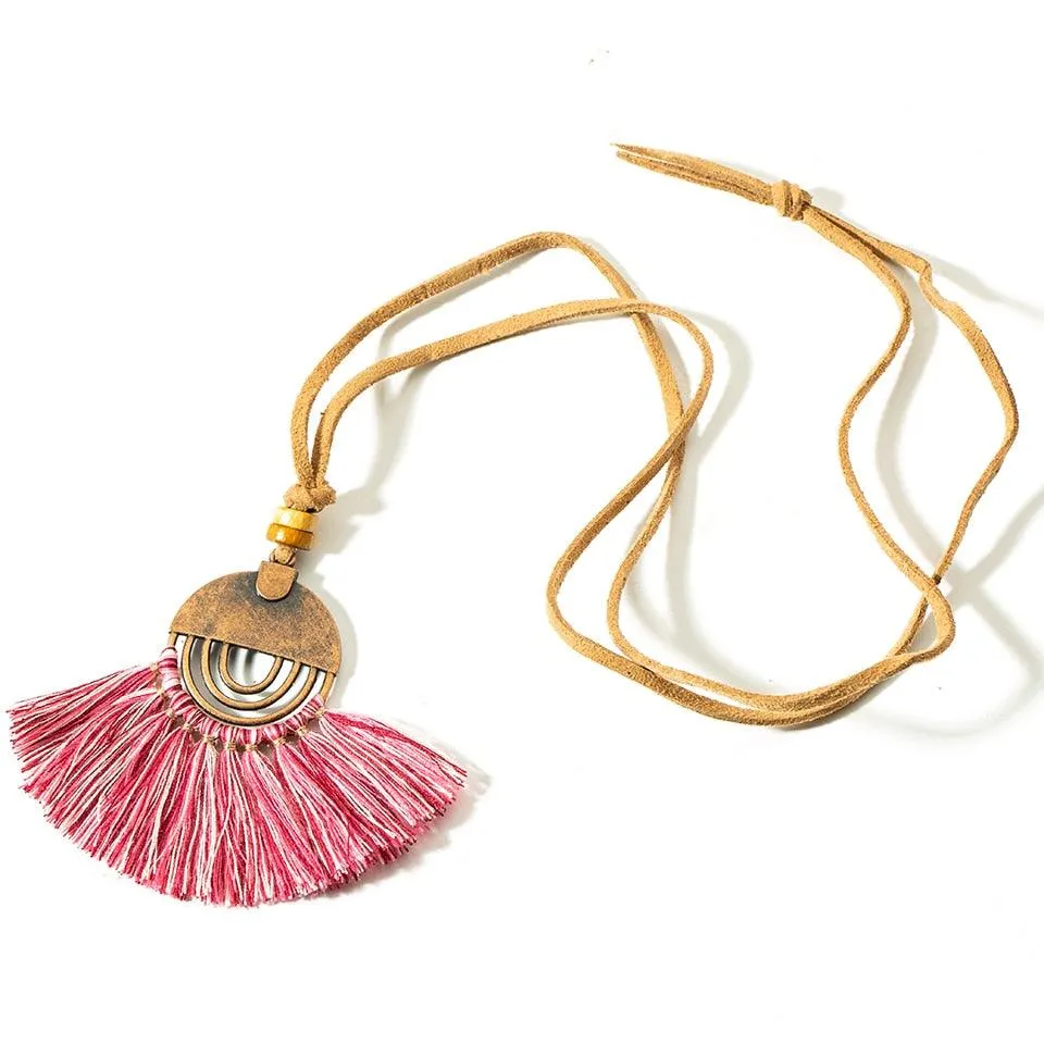 Boho Charm Tassel Pendant Necklace