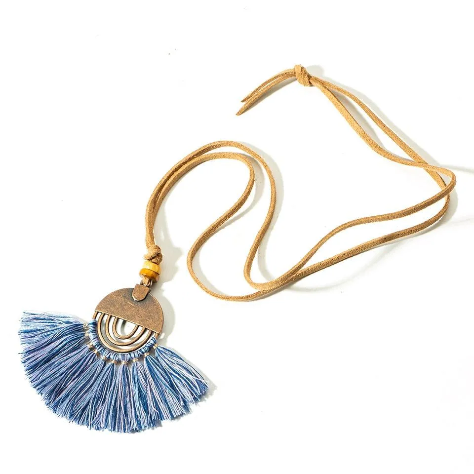 Boho Charm Tassel Pendant Necklace