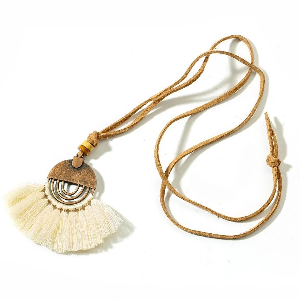 Boho Charm Tassel Pendant Necklace