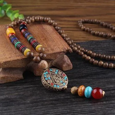 Boho Mala Wood Necklace