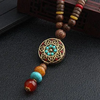 Boho Mala Wood Necklace