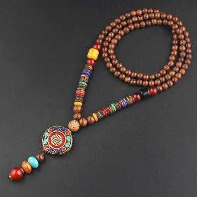 Boho Mala Wood Necklace