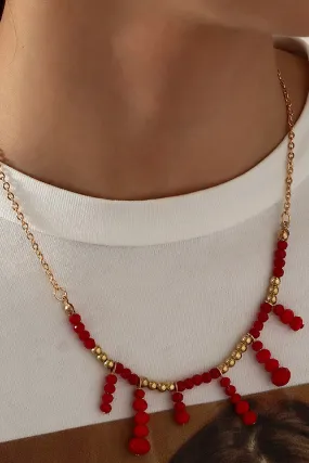 Boho Style Red Necklace