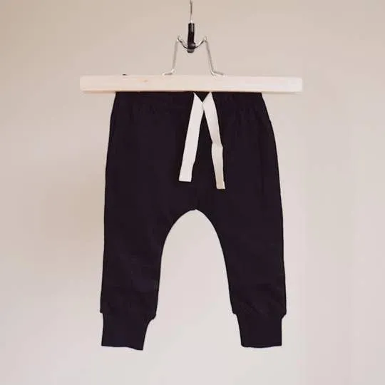 Brushed Cotton Joggers - Black