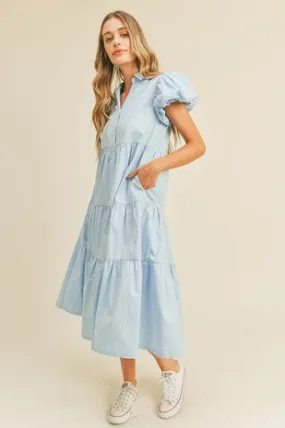 Button down midi dress