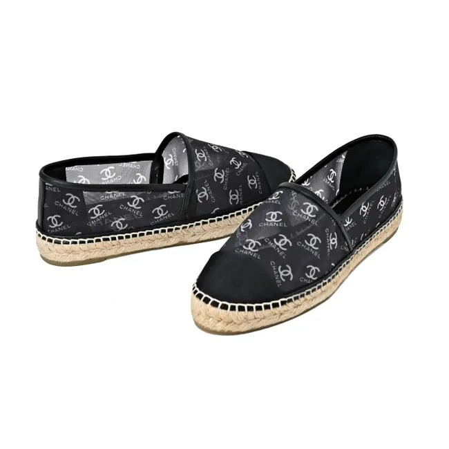 Chanel Grosgrain Logo Mesh Espadrille