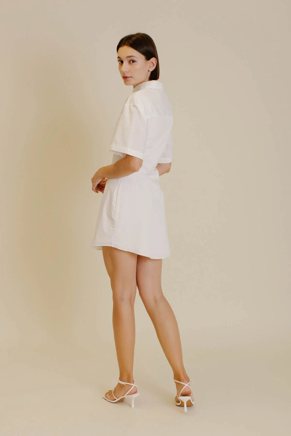 Cut Out Mini Shirt Dress