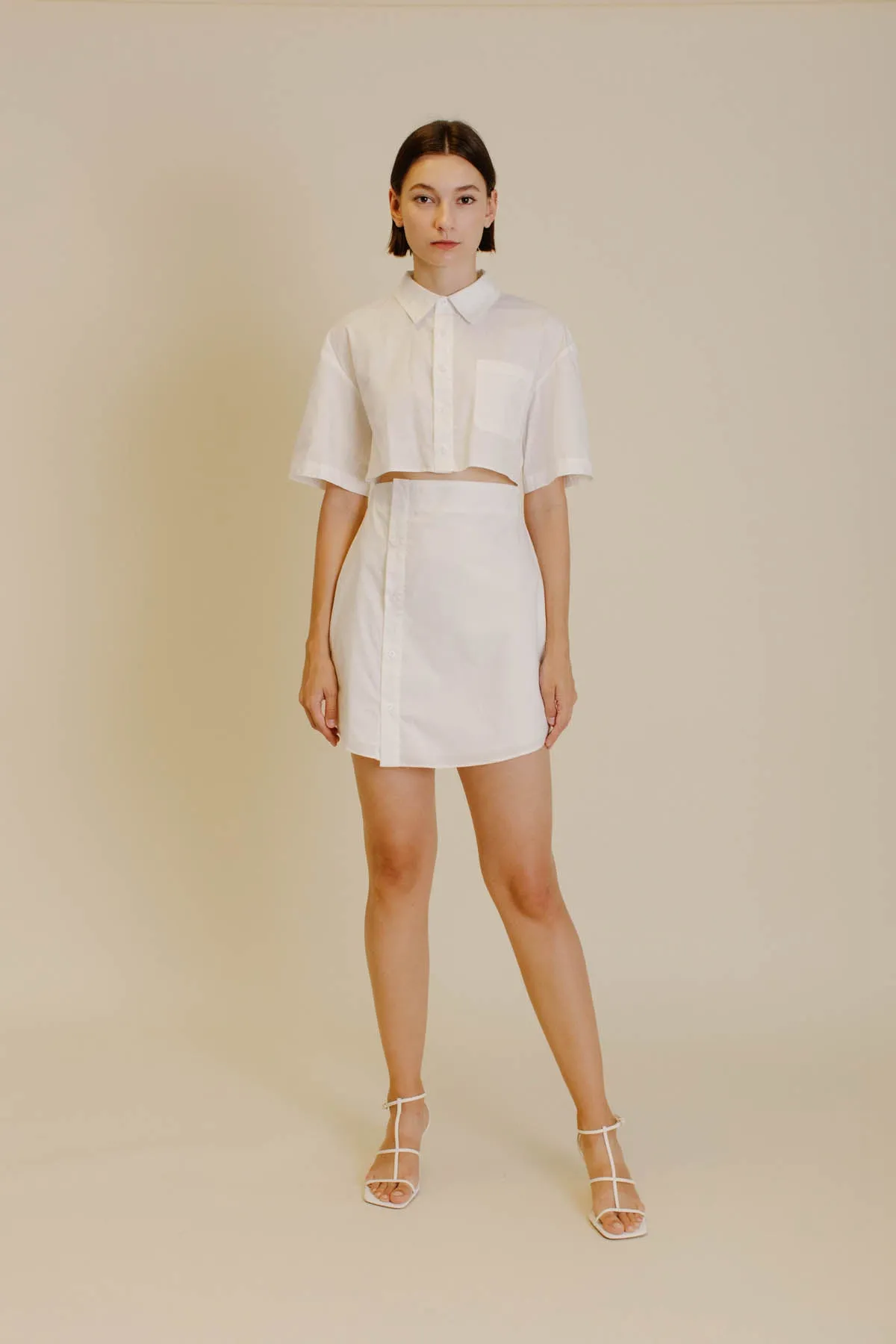 Cut Out Mini Shirt Dress