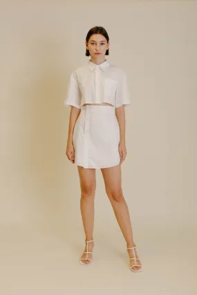 Cut Out Mini Shirt Dress