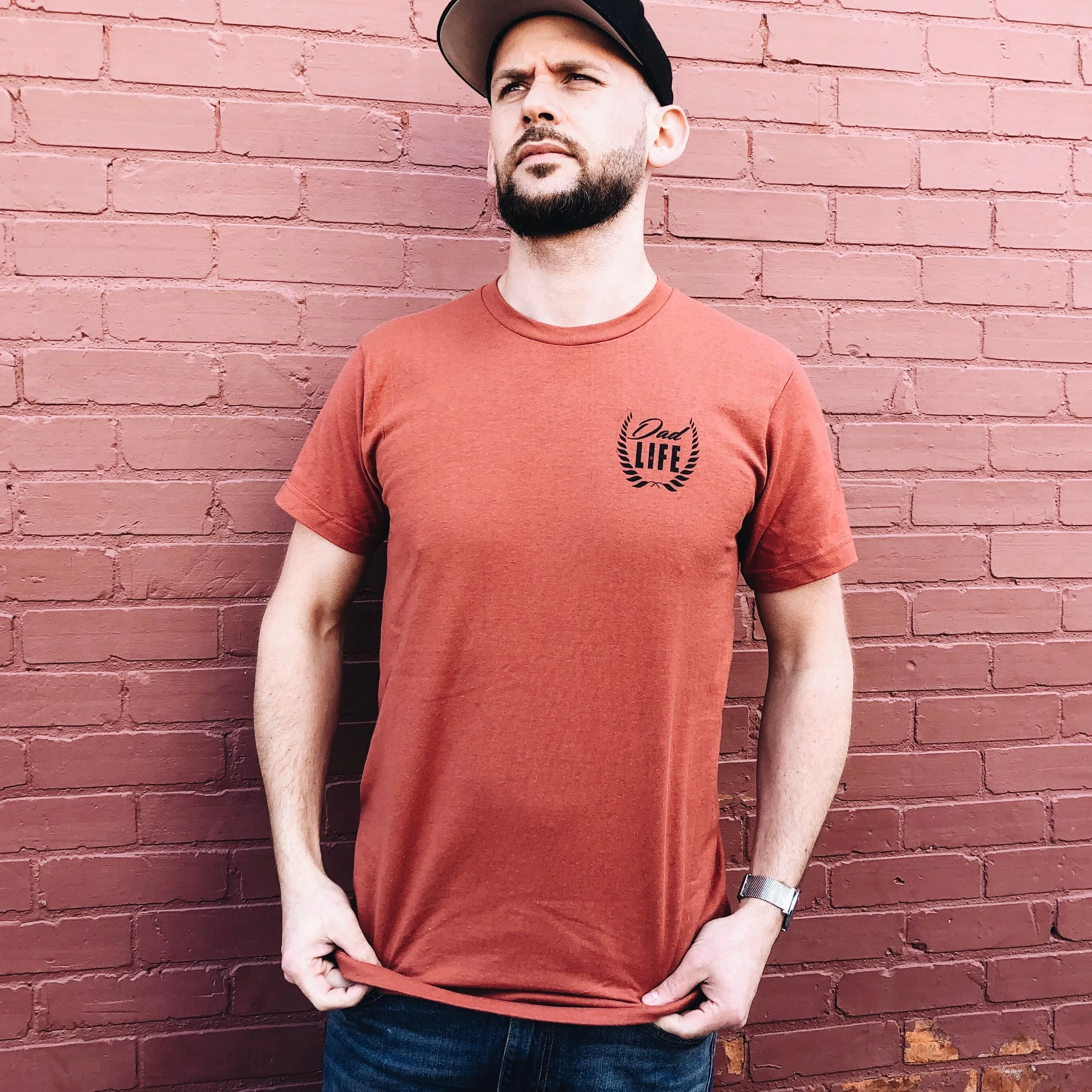 Dad Life Left Chest • Rust Tee