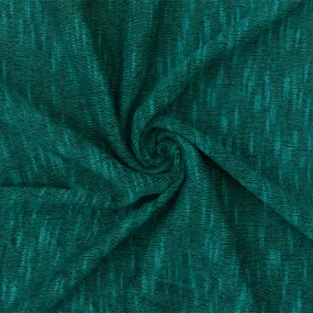 Deep Teal-Black Slub Stretch Jersey Knit Fabric