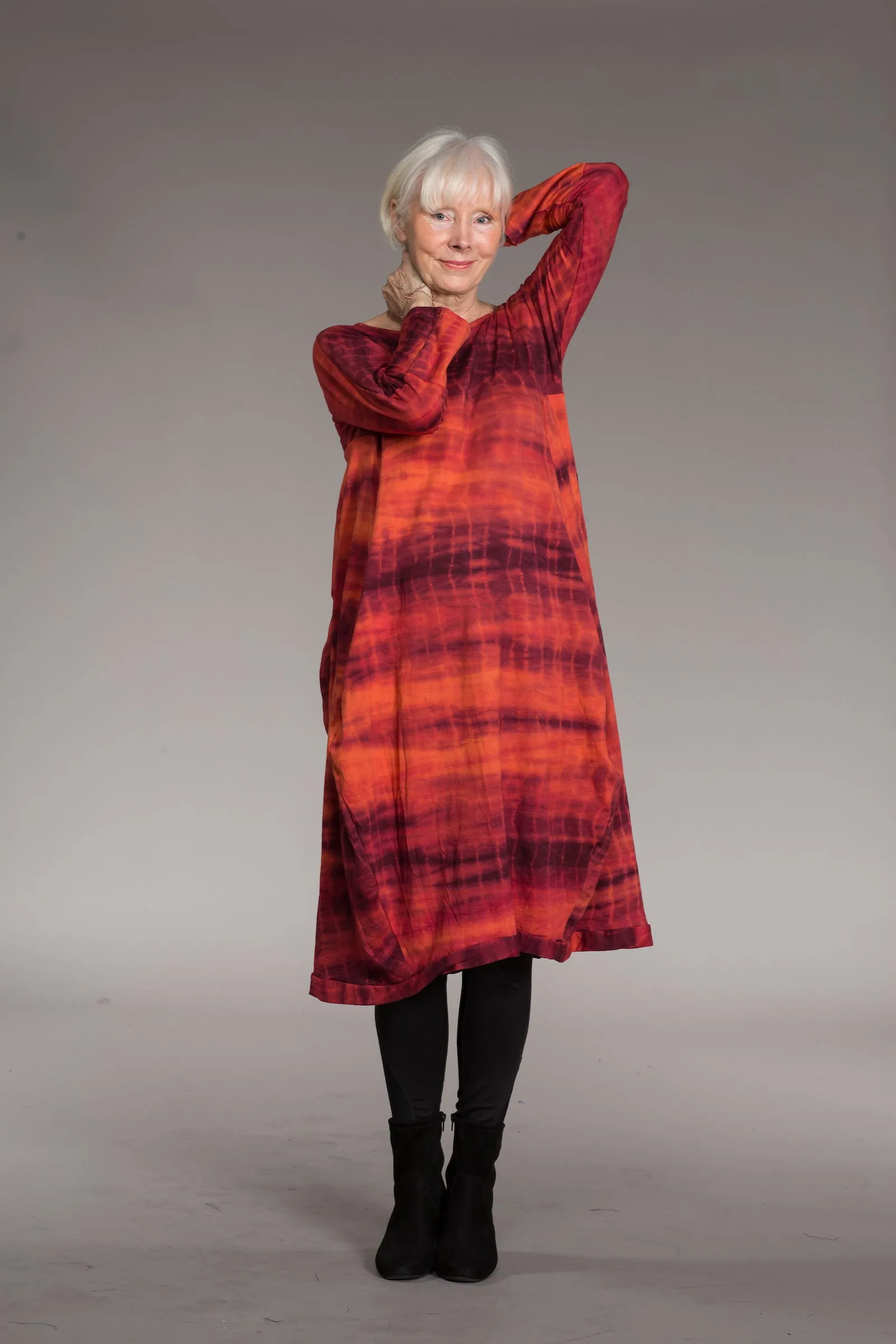 Farah Dress Hand Tie Dyed Shibori Jersey