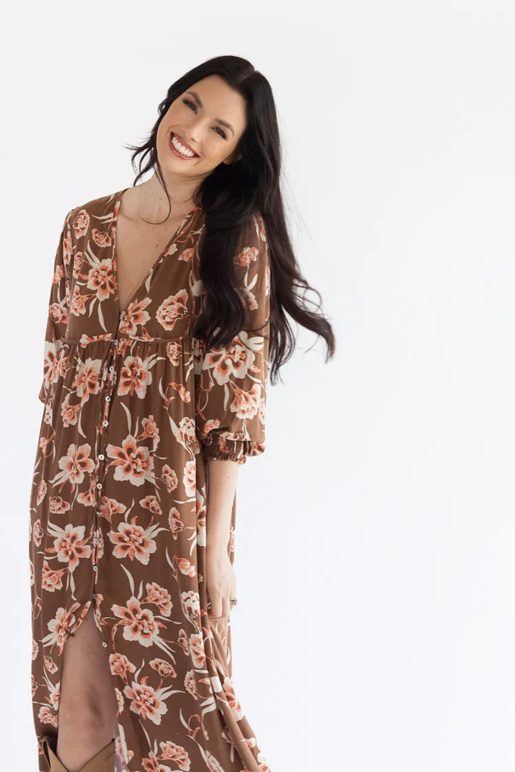 Floral Print Button Down Dress