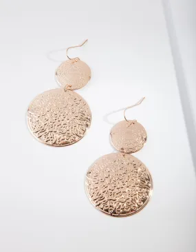 Gold Boho Oversized Disc Earrings