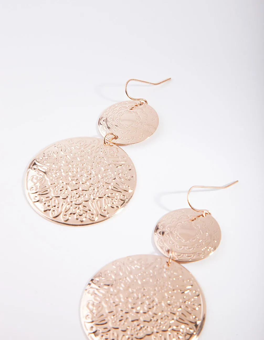 Gold Boho Oversized Disc Earrings