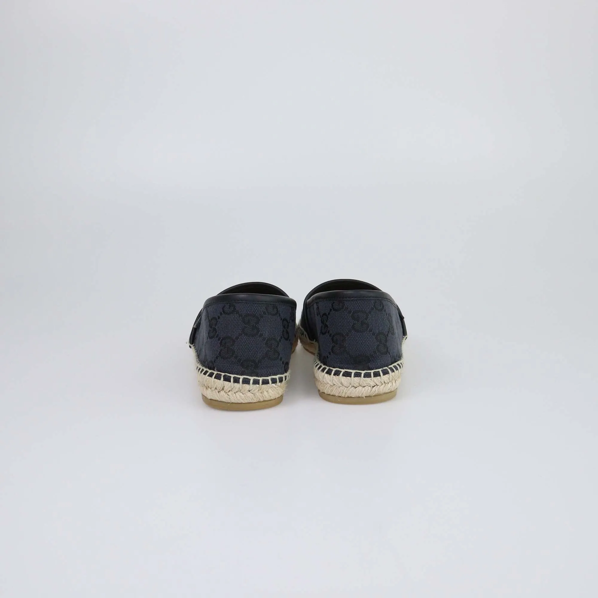 Gucci Navy Blue/Black GG Espadrille Flats