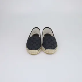 Gucci Navy Blue/Black GG Espadrille Flats