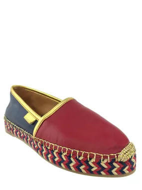 Gucci Pilar Leather Espadrille Flats Size 6.5 NEW