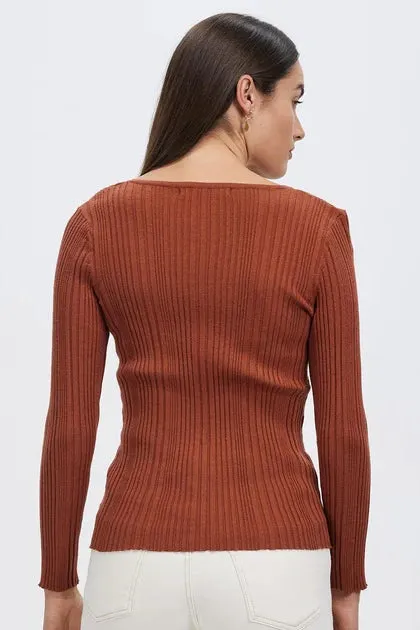 Hannah Rib Knit in rust