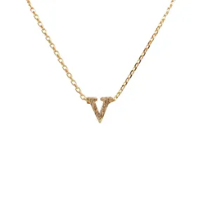 INITIAL V GOLD NECKLACE