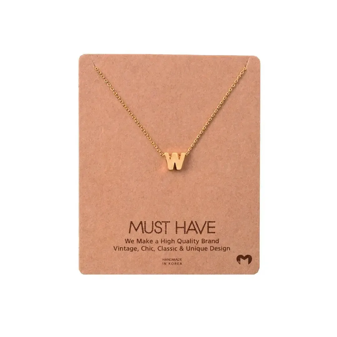 INITIAL W GOLD NECKLACE