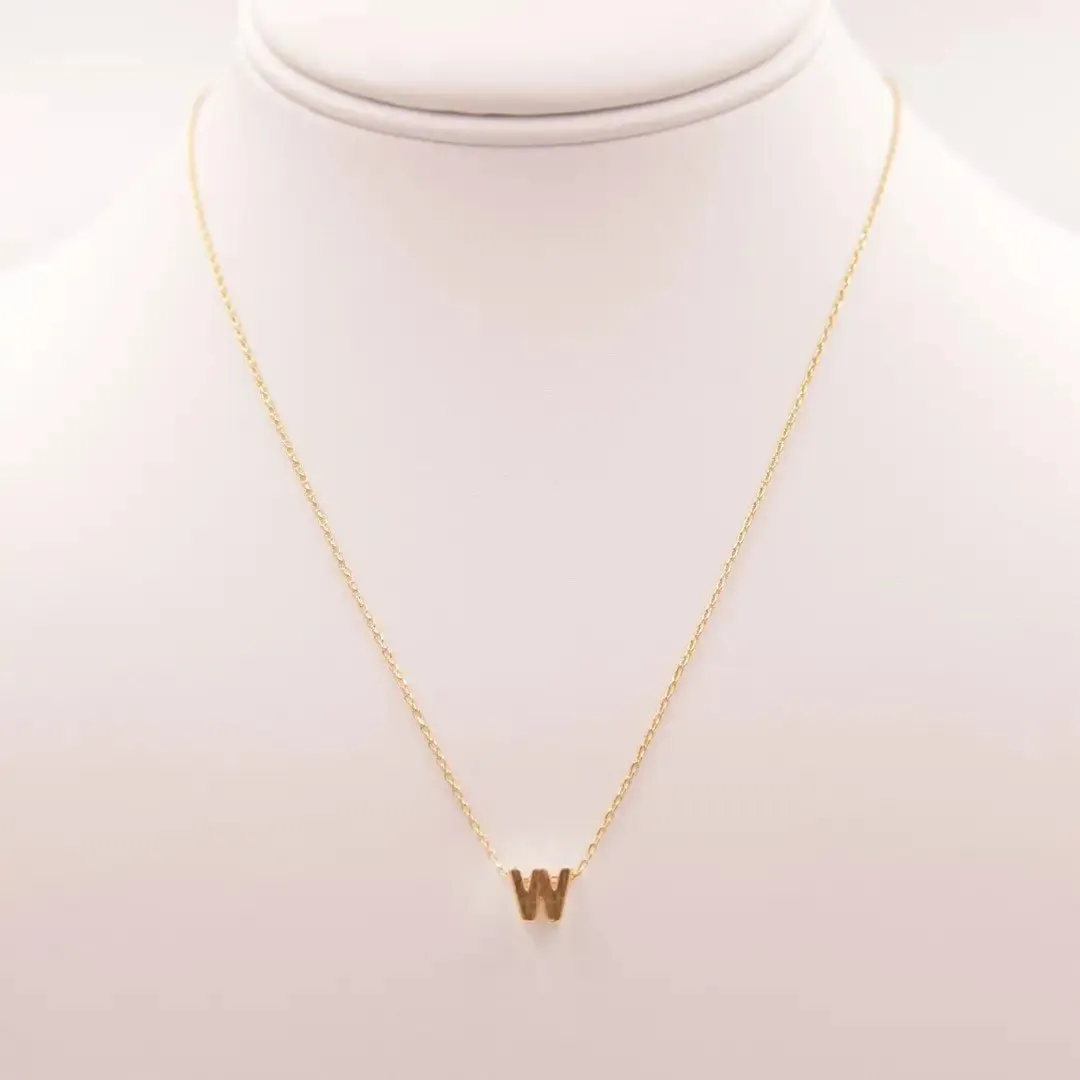 INITIAL W GOLD NECKLACE