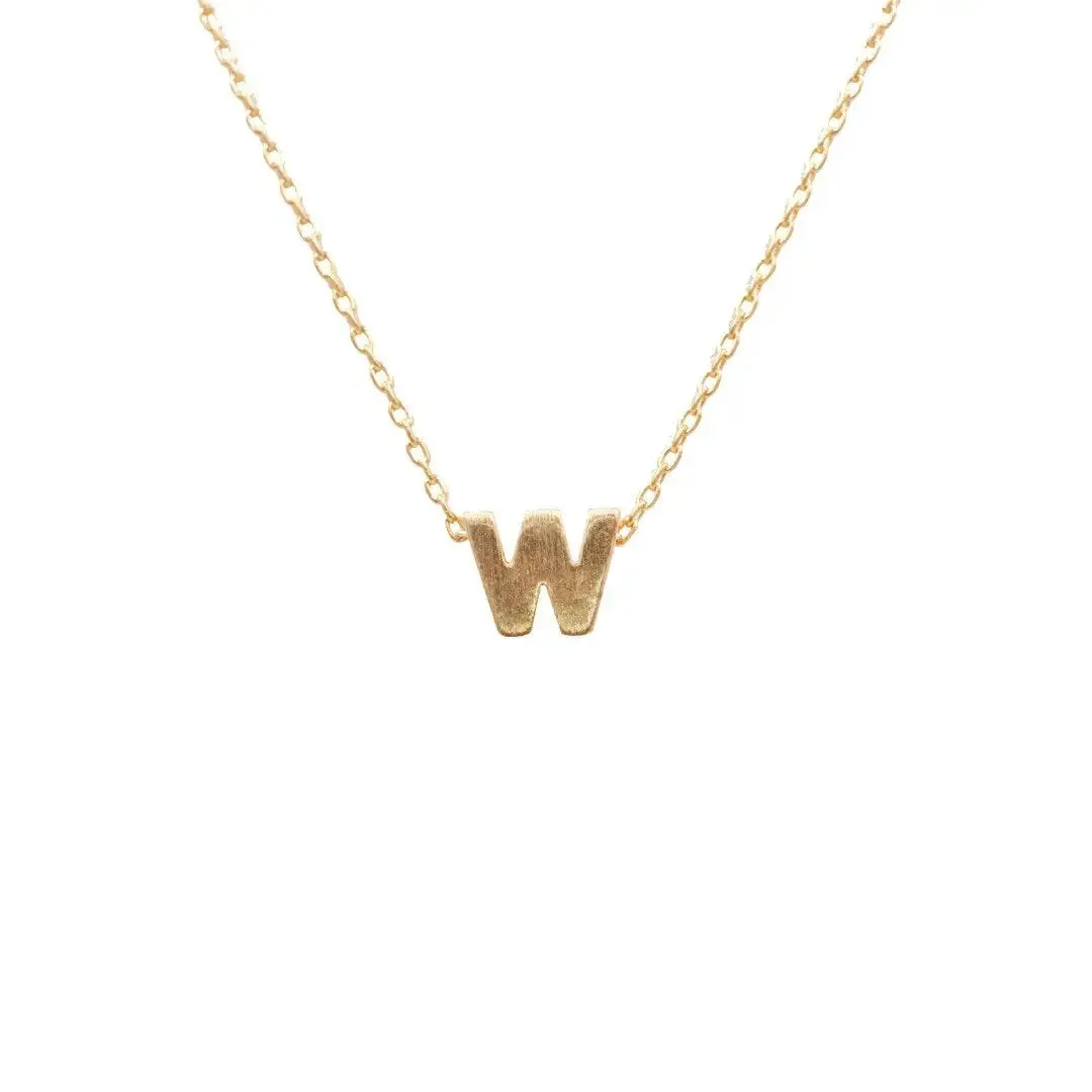 INITIAL W GOLD NECKLACE