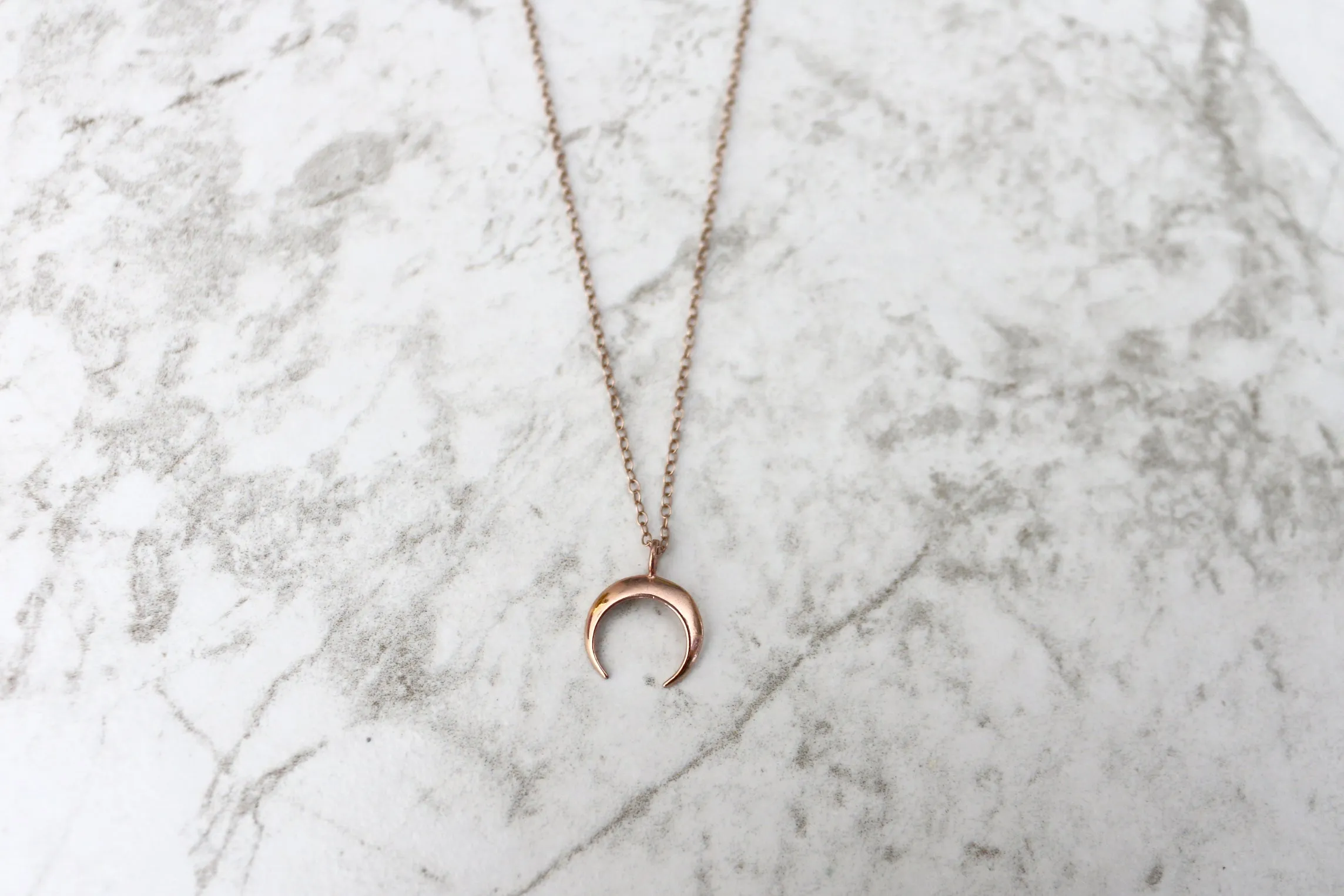 Life is Short // Small Crescent Necklace, Gold Silver or Rose Gold Moon // BH-N015