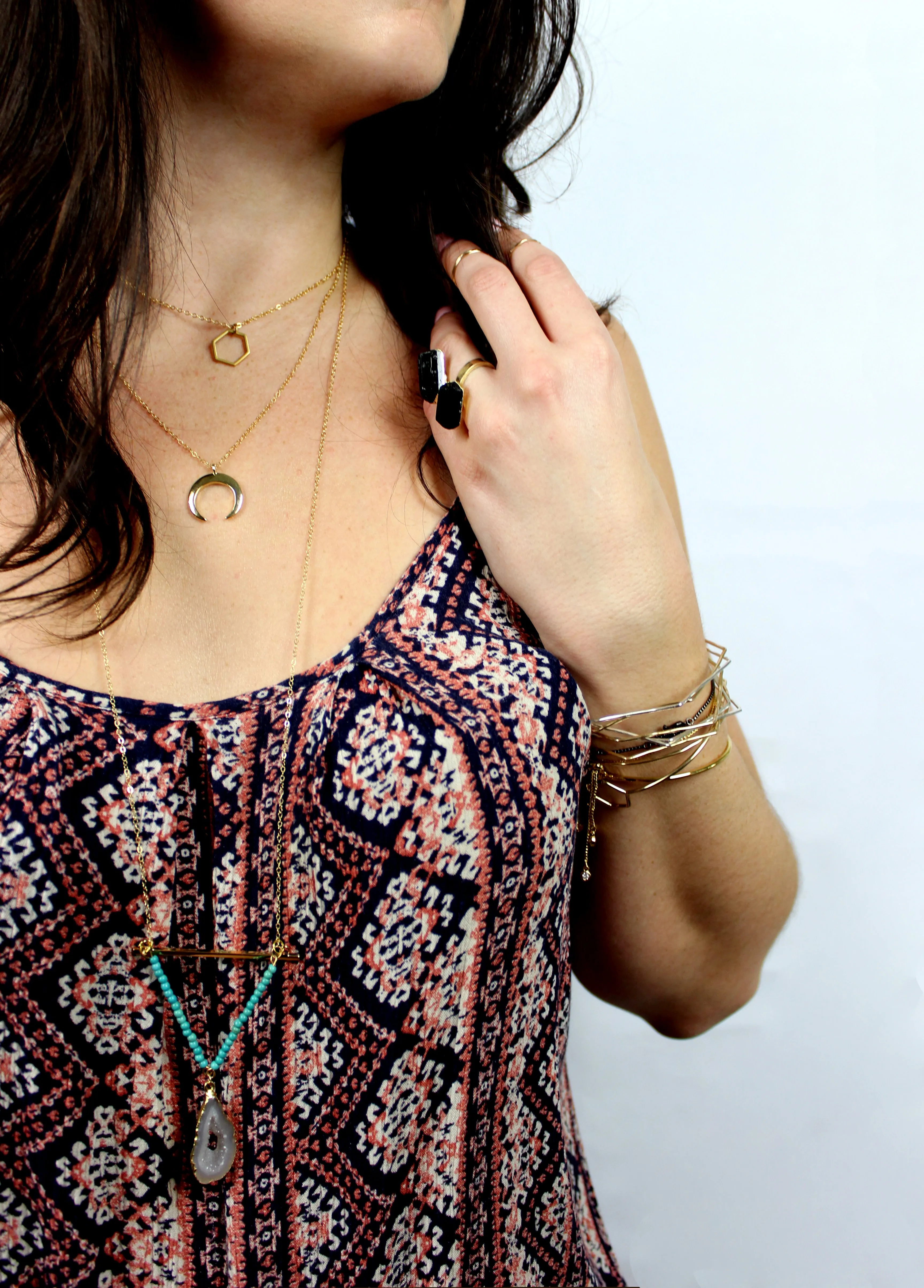 Lovely Lady // Crescent Necklace, 14k Gold Fill Moon, Rose Gold Necklace // BH-N004