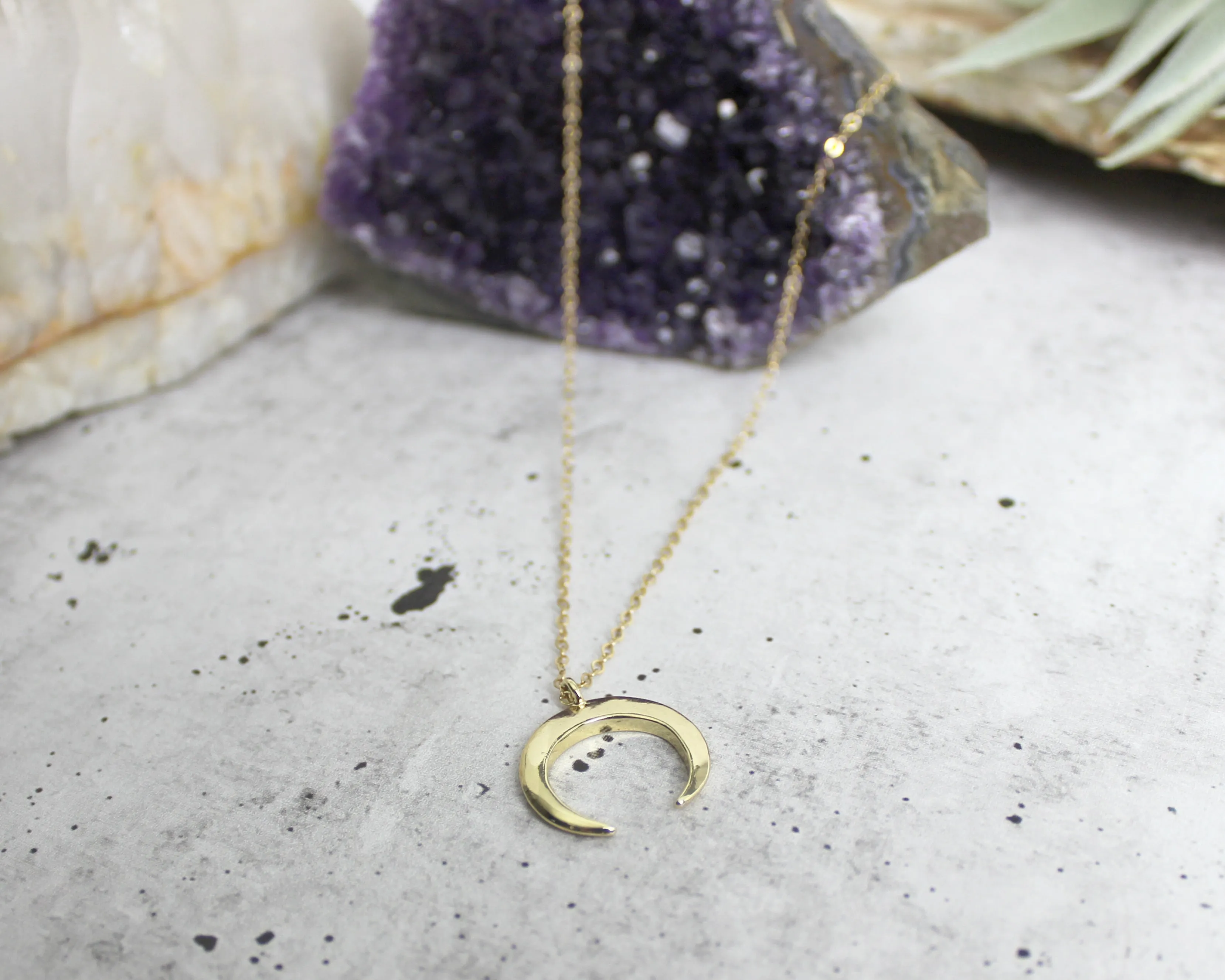 Lovely Lady // Crescent Necklace, 14k Gold Fill Moon, Rose Gold Necklace // BH-N004