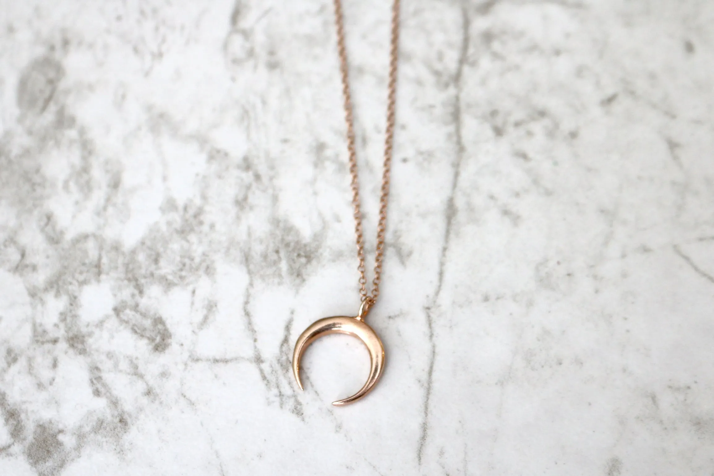 Lovely Lady // Crescent Necklace, 14k Gold Fill Moon, Rose Gold Necklace // BH-N004