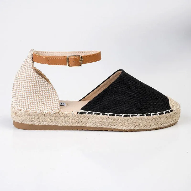 Madison Charlie Closed Espadrille Loafer - Black/Nude/Tan