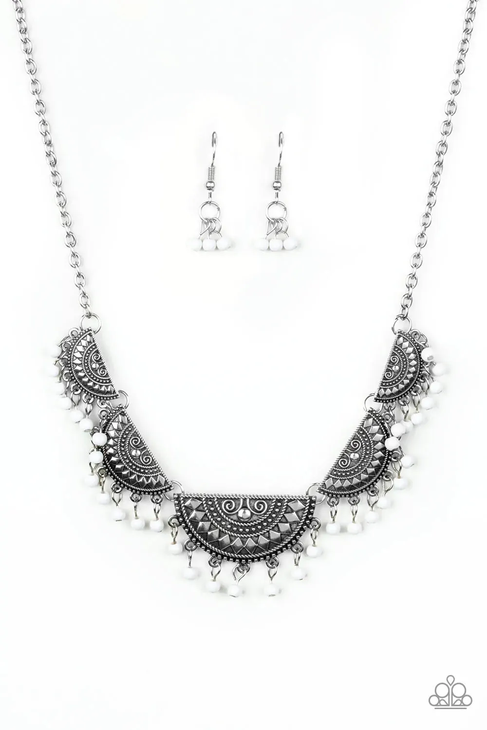 Paparazzi Necklace ~ Boho Baby - White