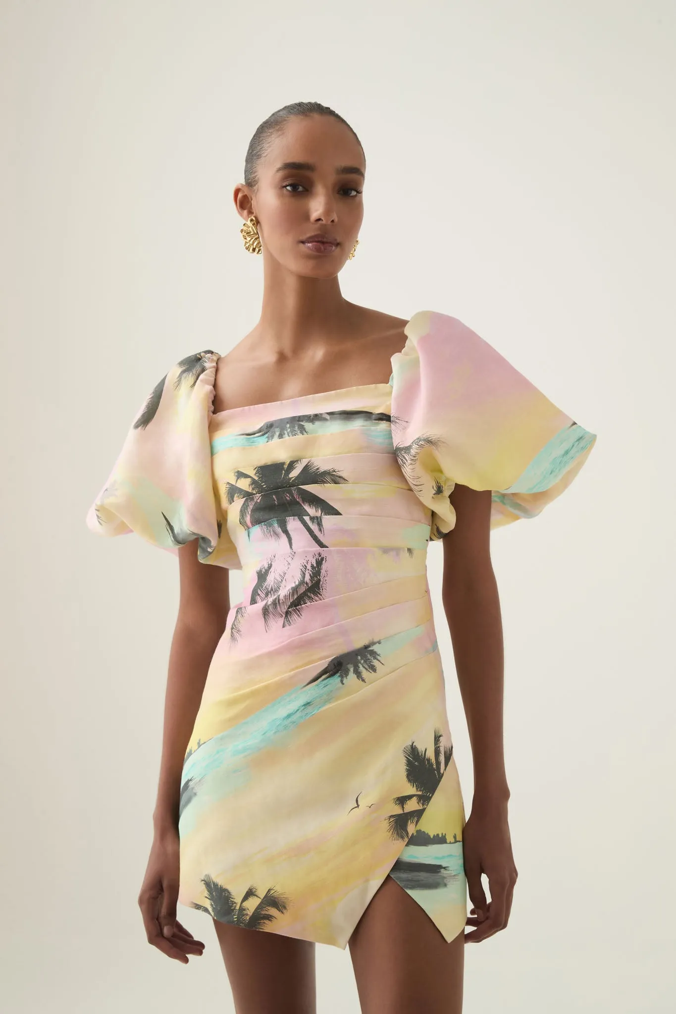 Paradise Wrap Front Mini Dress