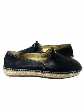 Prada Women's Black Espadrille Leather Size 7.5 Flats