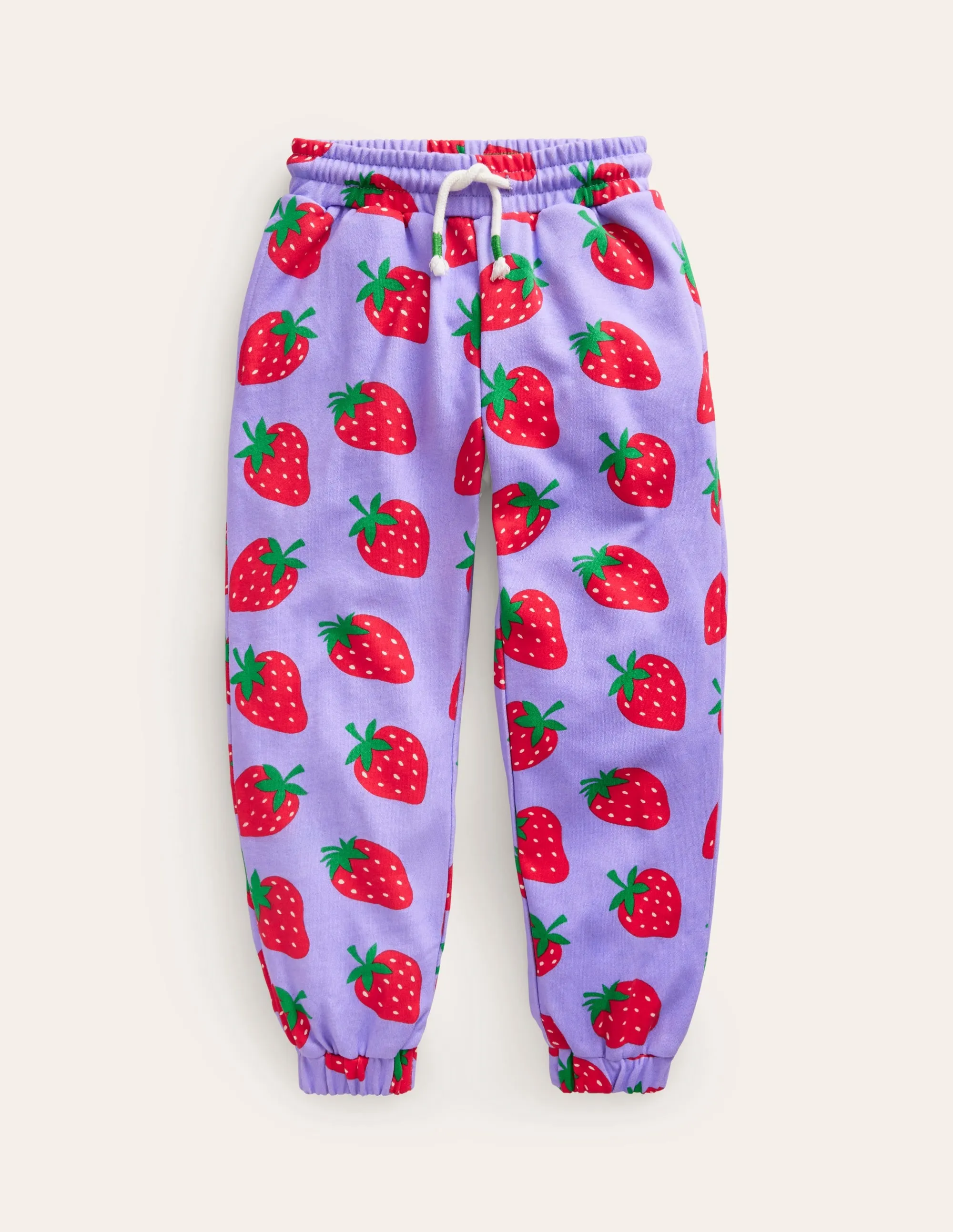 Printed Cosy Relaxed Joggers-Parma Violet Strawberries