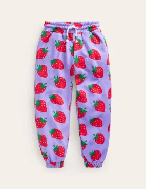 Printed Cosy Relaxed Joggers-Parma Violet Strawberries