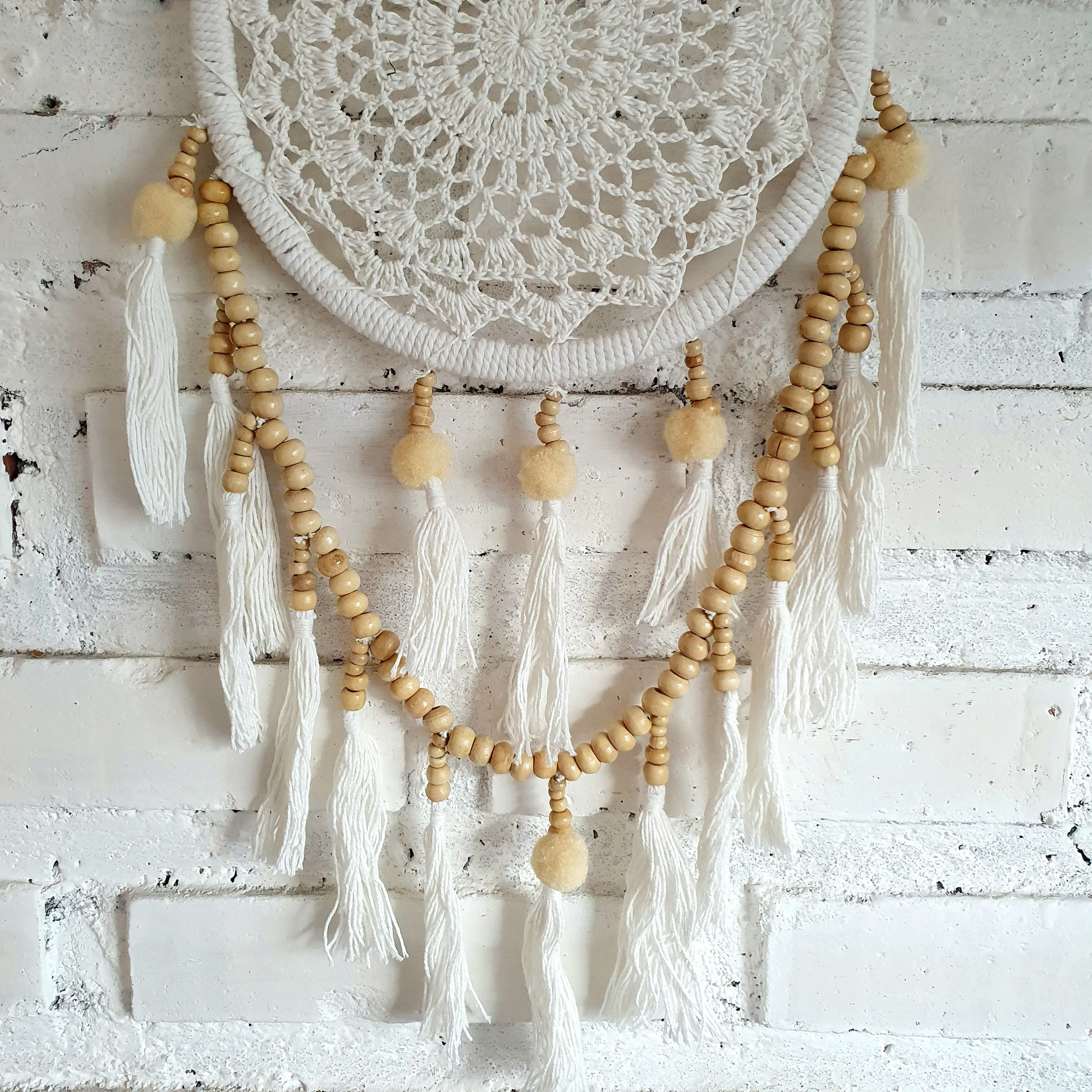 Round Necklaces Beaded Dream Catcher3 (W)