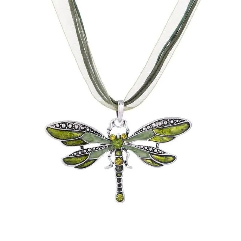 Silver Dragonfly Statement Boho Necklaces