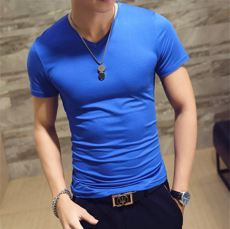 Slim Fit Cotton Solid Color Tees