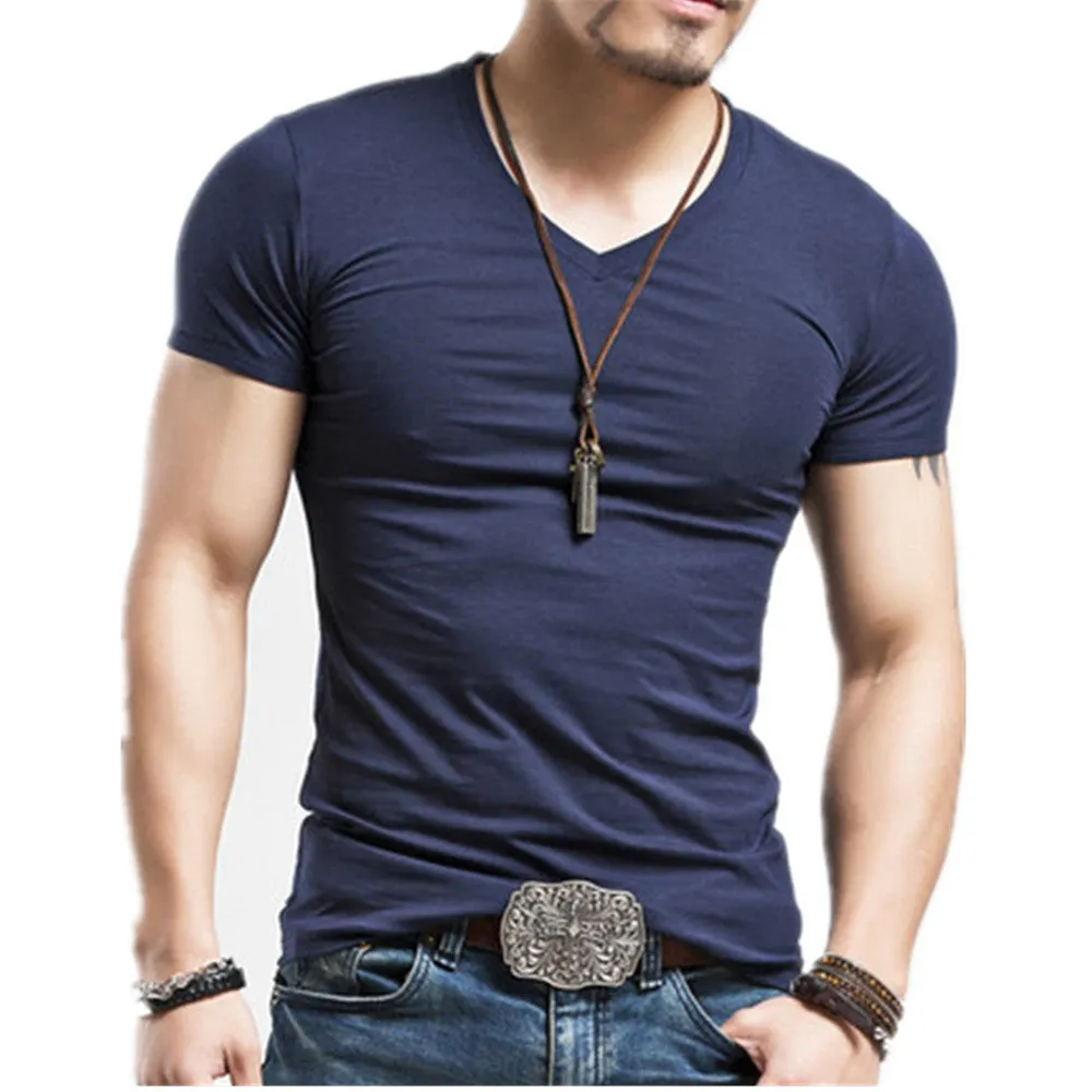 Slim Fit Cotton Solid Color Tees