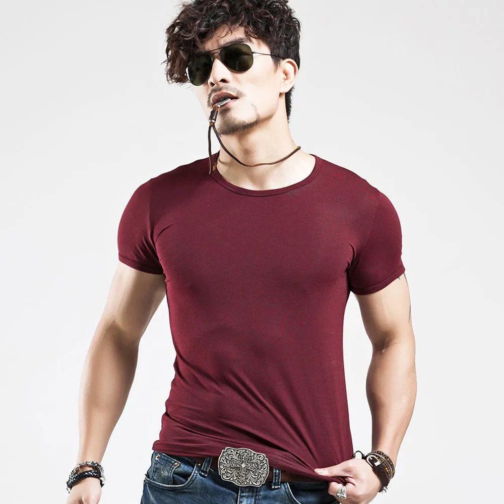 Slim Fit Cotton Solid Color Tees