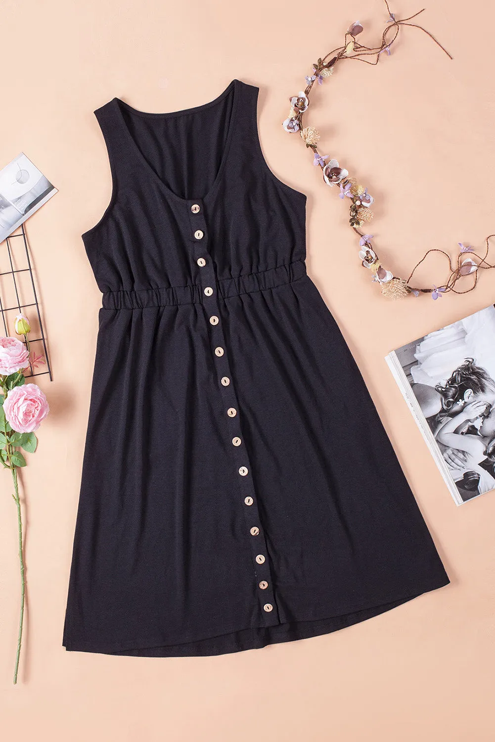 Summer Fling Sleeveless Button Down Dress