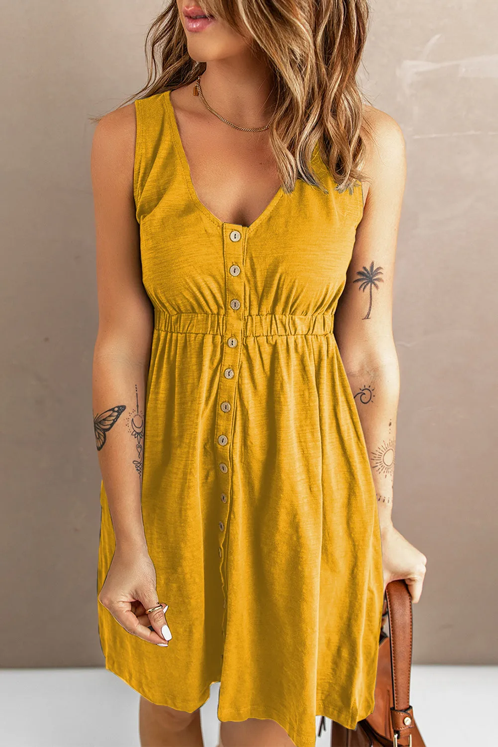 Summer Fling Sleeveless Button Down Dress